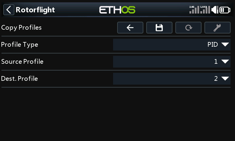 Copy Profiles page