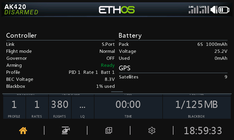 The dashboard info panel