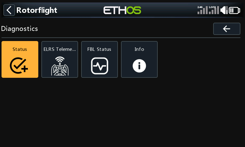 Diagnostics menu