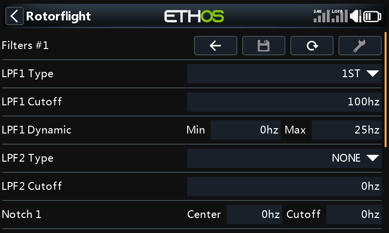 Filters page