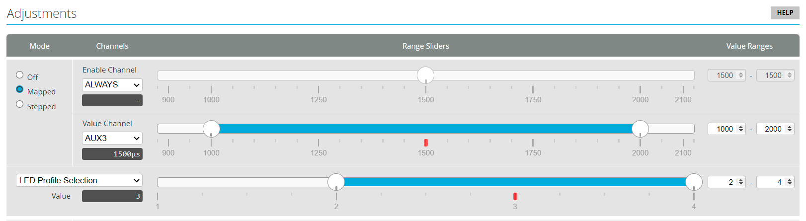 LED Profile Adjustments