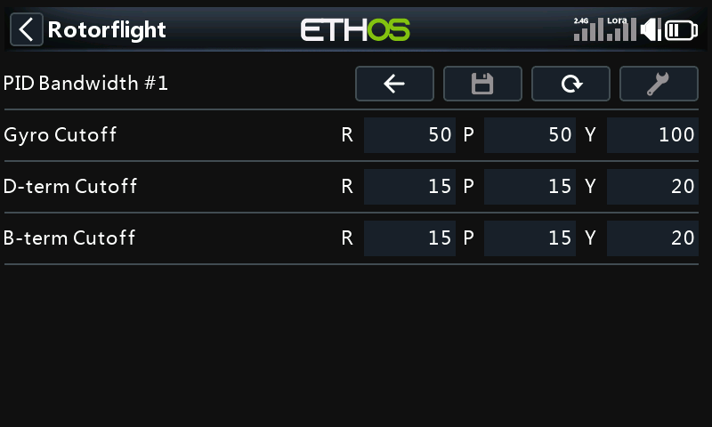 PID Bandwidth page